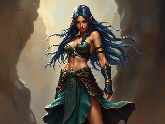 Female dreanei (world of warcraft game character) with skirt