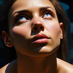 Ultra-detailed full body cinematic masterpiece, 8K, hyper-realistic shot low-angle below eye level at her waist looking up she's in the centre directly facing the camera lit by very faint sunlight. a graceful regal cute athletic voluptuous 20 year old East African Nubian/Habesha mixed princess standing in a vast white marble modern grand hall/library. She has thick elegant upswept bun long vellus dreadlocks loose locks framing her face with gold trinkets & radiant sweaty tanned dark cacao ebony skin. She has large bright regal hazel eyes framed with dark smoky eyeliner and pale shimmering gold eyeshadow & dark plum lipstick on her upper lip with a lighter plum tone on the lower lip. She wears a fitted very thin white chiffon silk halter bodice with a very deep plunging neckline & back and aa ankle-length flowing ribbon train made of two ribbon panels with dual wide symmetrical torso length splits along each leg, the dress has fine intricate angular shimmering gold symmetrical geometric pattern. Her jewelry is an elaborate black lace choker, gold circlet, earrings, chains, bracelets, armbands & anklets and elegant ivory & gold high stiletto shoes & glasses. She stands & leans back on a large ornate dark oak table eyes fixed on the camera. She has gold linear geometric patterns painted on her arms & shoulders. there's a puddle of water on the floor from her dripping wet dress. The setting is a grand sunlit white marble hall with tall soaring ceilings & grand white marble walls with towering dark wood shelves of books, a floor to ceiling rectangular-glass tinted window behind her with a polished patterned marble floor, casting warm amber diffused light and soft rim lighting around her silhouette. light rays cascade from the continuous glass windows near the ceiling refracting off the mild volumetric fog & dust in the room. The mood is bright, powerful & cinematic.  Palette of gold, white, ivory and amber.  Style: hyper-realistic & candid with afternoon sunlight in the grand space, diffused incandescent amber light, high detail, textures, no harsh direct bright light on the subject just warm refracted tones