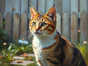 Cat in a backyard