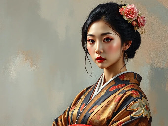 asian woman wearing a kimono