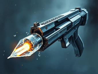 Futuristic weapon with icicle bullet