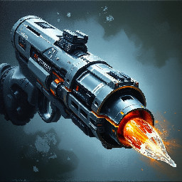 Futuristic weapon with icicle bullet