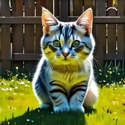 Cat in a backyard