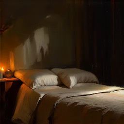 {a dimly lit|a shadow-drenched|a candle-flickering} {bedroom|guest room|private study} where Dheeraj, a {weathered yet alluring|delicate but strong|soft-featured with restless eyes} {45-year-old maid|housemaid in her prime|careworn domestic worker} stands hesitantly near {a mahogany dresser|an antique vanity|a rumpled bed}, her {sari slightly loosened|faded cotton nightgown clinging|work-worn hands trembling} as Vijay, her {broad-shouldered|silver-haired|commanding yet gentle} {56-year-old landlord|unmarried property owner|wealthy recluse}, reaches out to {cup her face|trace her collarbone|pull her close}. The air is thick with {unspoken longing|years of pent-up desire|electric hesitation}, their {age-worn|calloused|desperate} fingers entwining as {a storm rages outside|the grandfather clock chimes midnight|a single tear slips down Dheeraj's cheek}. The scene pulses with {raw, forbidden passion|aching vulnerability|the weight of lifetimes unlived}, their bodies {pressed together in the half-light|collapsing onto tangled sheets|frozen in the moment before surrender}, surrounded by {discarded household items|scattered account ledgers|the faint scent of jasmine oil}. {Oil painting style|film noir lighting|hyperrealistic detail} captures every {wrinkle of tension|fleeting glance|shuddering breath}, as the {cold, dark night|relentless monsoon rain|silent house} bears witness to their {clandestine union|long-awaited release|irrevocable crossing of lines}.
