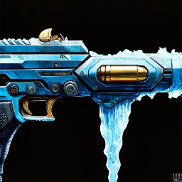 Futuristic weapon with icicle bullet