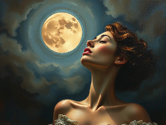 woman sur la lune